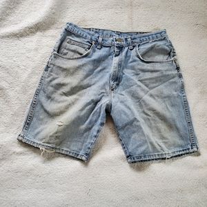 Wrangler Silver Edition Distressed Denim Shorts, Sz 34